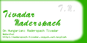 tivadar maderspach business card